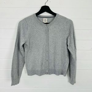 Lands End KIDS Light Gray Cardigan L 14